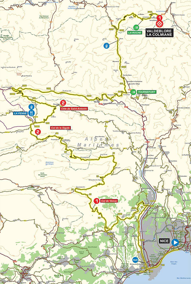 Paris-Nice Stage 7 map